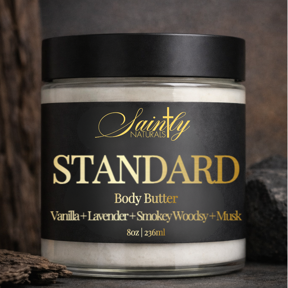 Jar of Sistly Naturals Standard Body Butter on a dark background